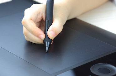 Hand writing with a pen